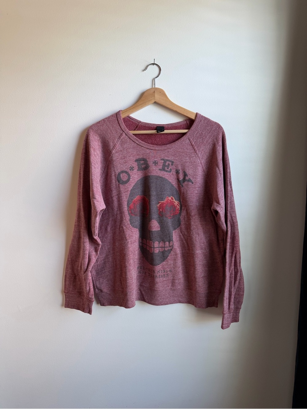 Vintage OBEY Shepard Fairey Men’s Sweatshirt Skull Street Art L